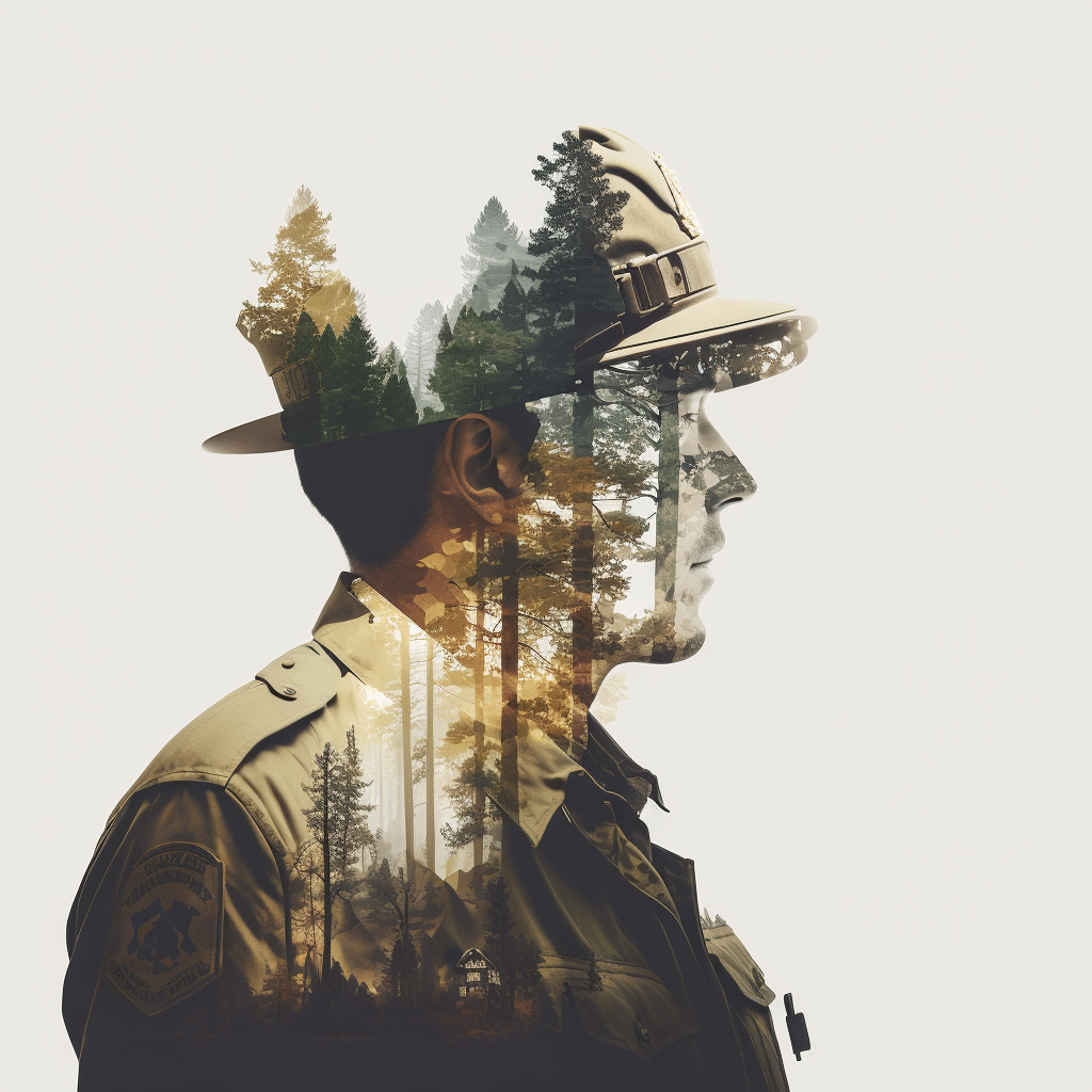 Forest Ranger - Double Exposure Image